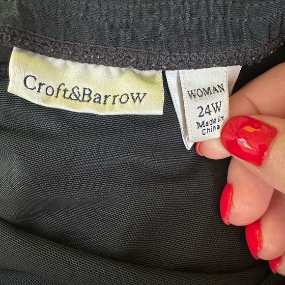 Croft & Barrow ruffled swim skirt tummy control black‎ 24W - Picture 4 of 6